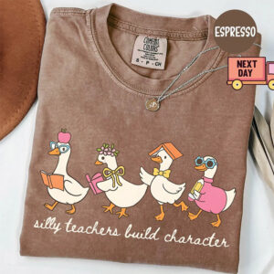 Silly Teacher Goose Back To School Comfort Colors Tee