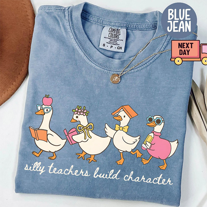 Silly Teacher Goose Back To School Comfort Colors Tee Silly Teacher Goose Back To School Comfort Colors Tee