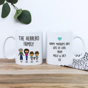 Custom Family Portrait, Family Day Holiday Mug