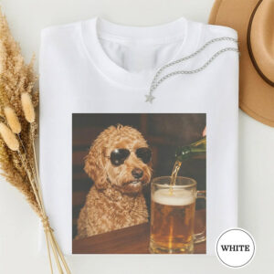 Funny Goldendoodle Drinking Beer, Animal Meme Shirt