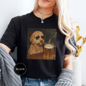 Funny Goldendoodle Drinking Beer, Animal Meme Shirt