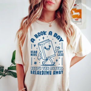 A Book A Day Retro Bookish Comfort Colors Shirt
