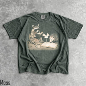 Trash Panda Book Club, Opossum And Raccoon Reading Book Comfort Colors Shirt