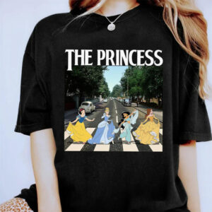 Disney The Princess Abbey Road Crossing Parody Comfort Colors Shirt 3 PersonalizedShirts.net