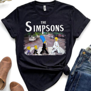 The Simpsons Abbey Road Crossing Cartoon Shirt