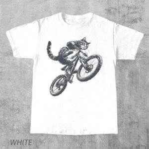 Cat Riding Bicycle Funny Kitten T-shirt