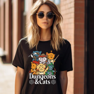 Dungeons And Cats Role Playing Regular Fit Tee Dungeons And Cats Role Playing Regular Fit Tee