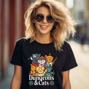 Dungeons And Cats Role Playing Regular Fit Tee