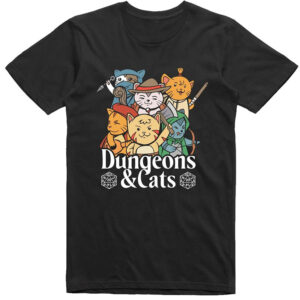 Dungeons and Cats Role Playing Regular Fit Tee PersonalizedShirts.net