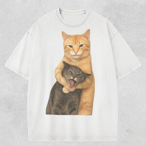 Funny Orange Cat And Gray Cat Meme, Chaotic Cat Shirt 3 PersonalizedShirts.net