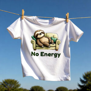 National Lazy Day Sloth No Energy Shirt PersonalizedShirts.net