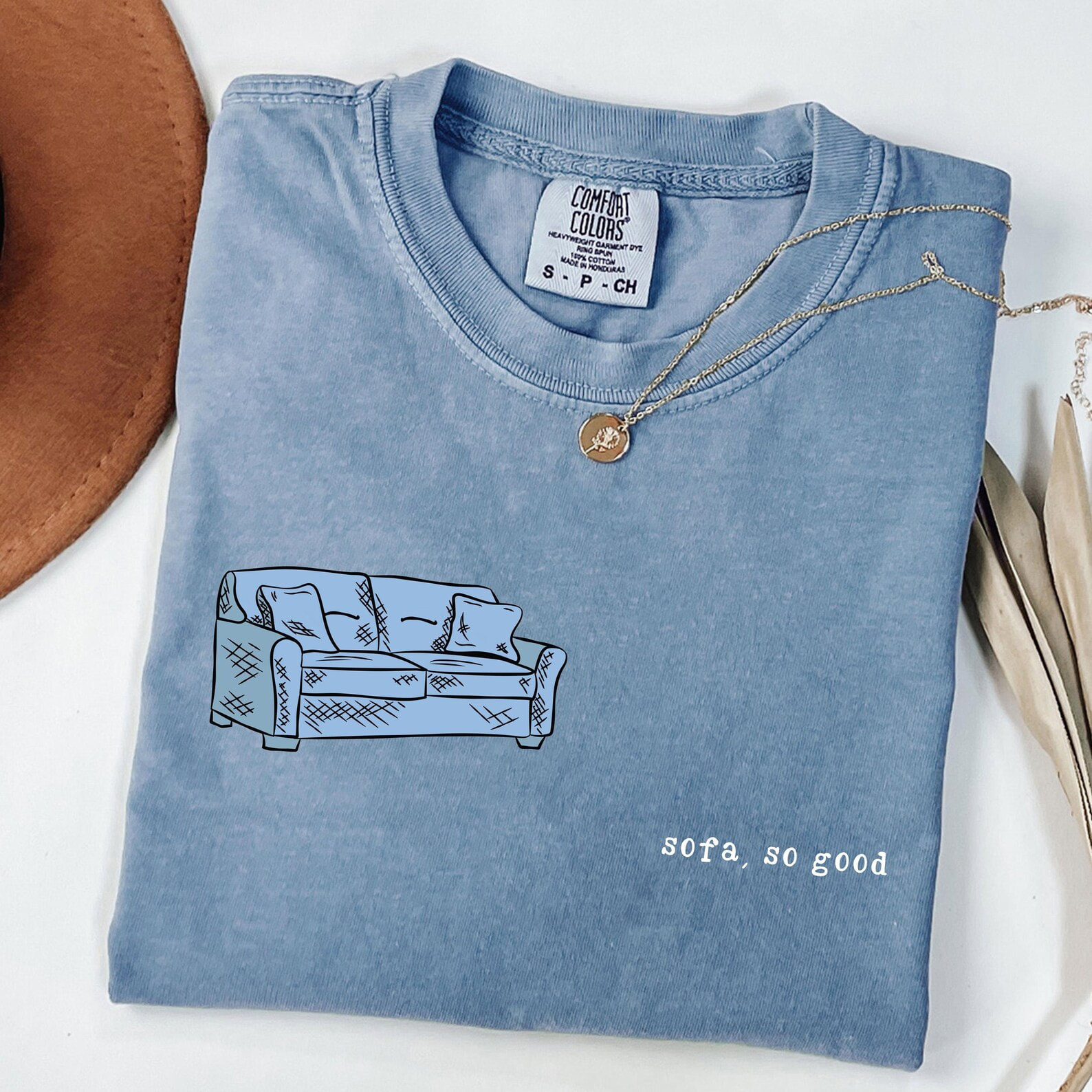 Sofa So Good Funny Couch Pun Comfort Colors Shirt