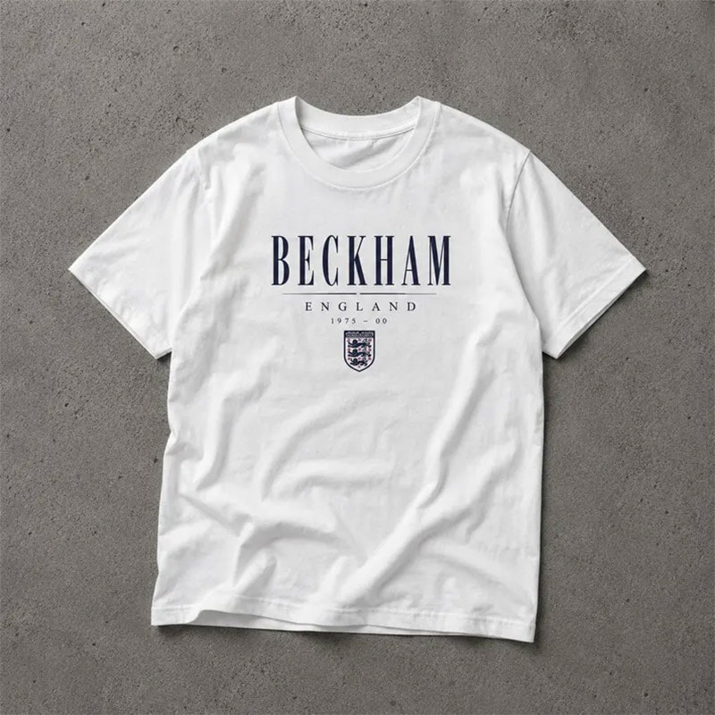 Vintage Beckham England Football Fan Signature Shirt Vintage Beckham England Football Fan Signature Shirt