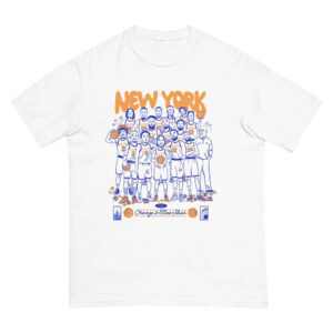 Basket New York Knicks Orange And Blue Skies Shirt