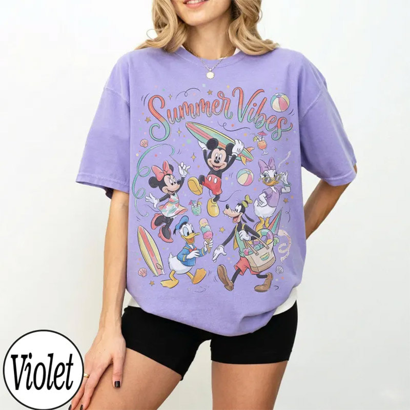 Retro Disney Summer Vibes Summer Vacation Comfort Colors Shirt