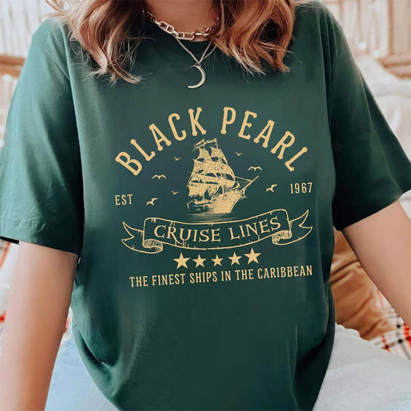 Vintage Finest Ships Black Pearl Cruise Lines Comfort Colors Shirt