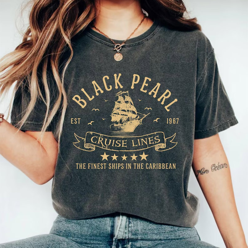 Vintage Finest Ships Black Pearl Cruise Lines Comfort Colors Shirt