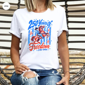 250 Years Of Freedom, Retro Cowgirl Shirt