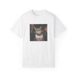 Funny Patriotic Smoking Cat Vintage 4th Of July Shirt