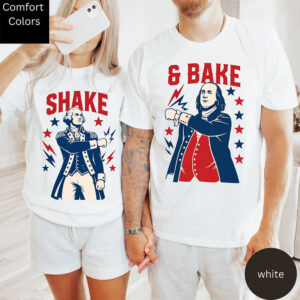 Matching Shake And Bake 4th Of July Couples Shirt