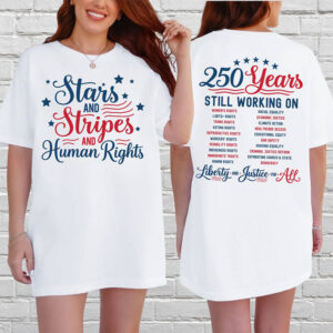250 Years America Stars Stripes And Equal Rights 2-sided Shirt