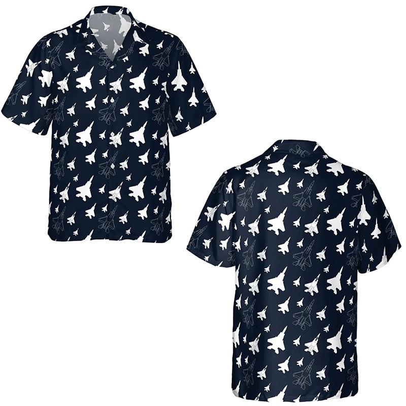 F-15 Fighter Jet Military Aircraft Hawaiian Shirt All Over Print
