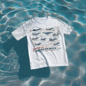Greetings From American Skies, Fighter Jets Map Shirt