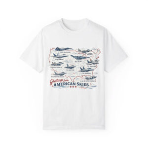 Greetings From American Skies, Fighter Jets Map Shirt 3 PersonalizedShirts.net