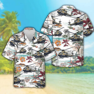 Military Aircraft Button Up, Aviation Day Hawaiian Shirt