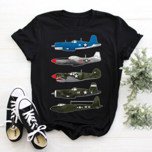 P40 Warhawk And F4U Corsair American WWII Airplane Shirt