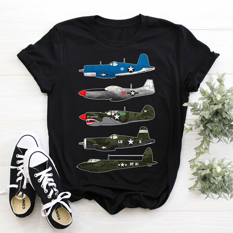 P40 Warhawk And F4U Corsair American WWII Airplane Shirt P40 Warhawk And F4U Corsair American WWII Airplane Shirt