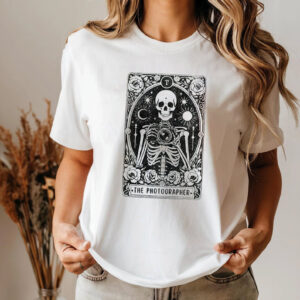 Photographer Skull Tarot, Witchy Tarot Card Shirt