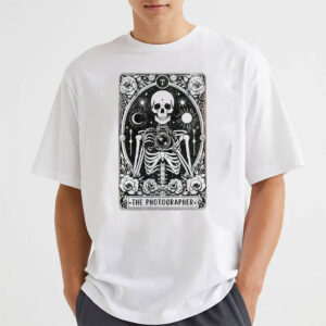 Photographer Skull Tarot, Witchy Tarot Card Shirt