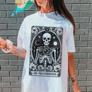 Photographer Skull Tarot, Witchy Tarot Card Shirt PersonalizedShirts.net