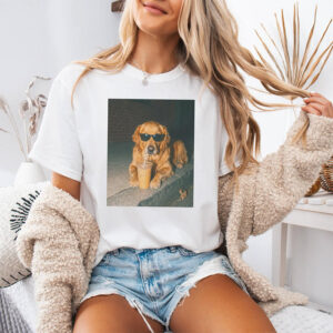 Golden Retriever Drinking Iced Coffee, Dog Meme Shirt