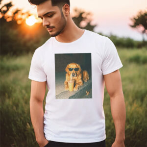 Golden Retriever Drinking Iced Coffee, Dog Meme Shirt