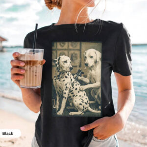Retro Dalmatian Dog Tattoo Artist Funny Meme Shirt