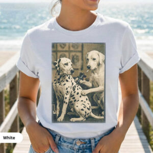 Retro Dalmatian Dog Tattoo Artist Funny Meme Shirt
