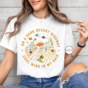 On A Dark Desert Highway, Retro Adventure Shirt