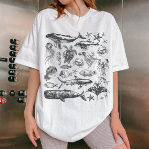 Sea Animals Doodle, Ocean Animals Shirt