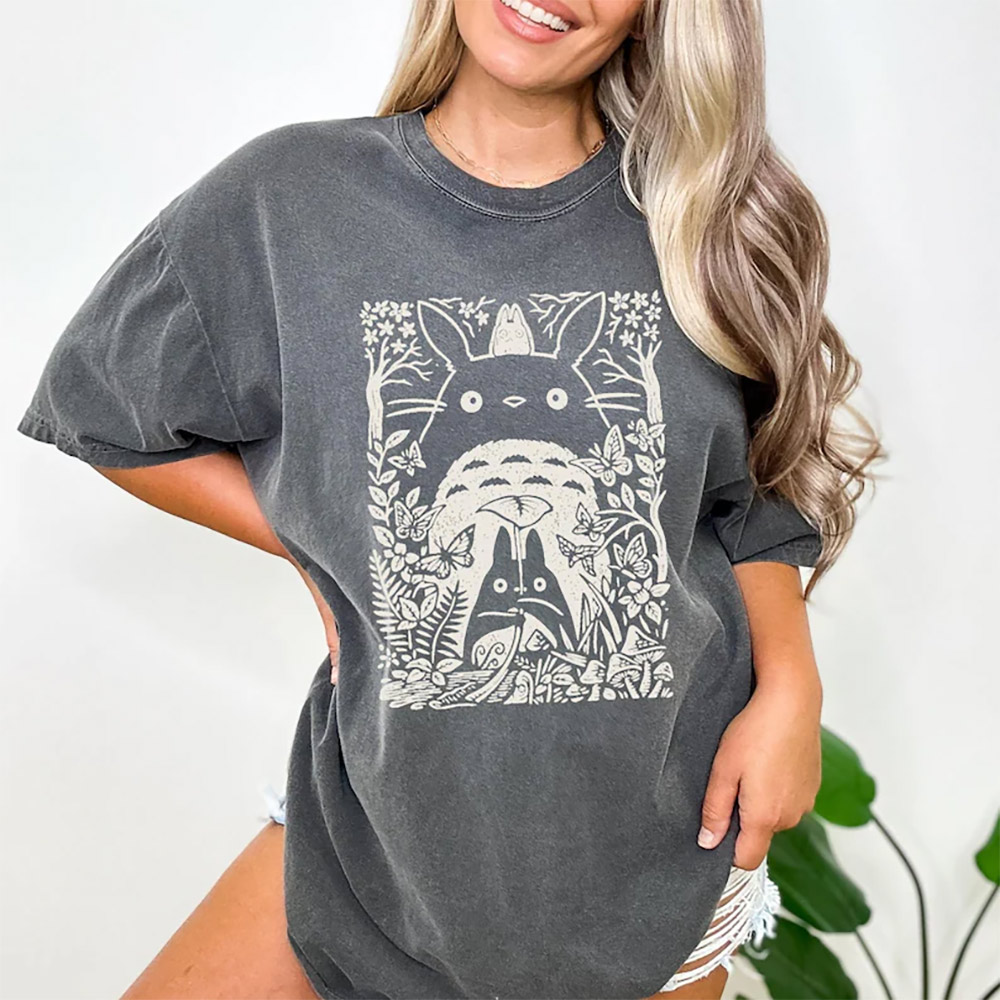 Vintage Studio Ghibli My Neighbor Totoro In The Forest Comfort Colors Shirt