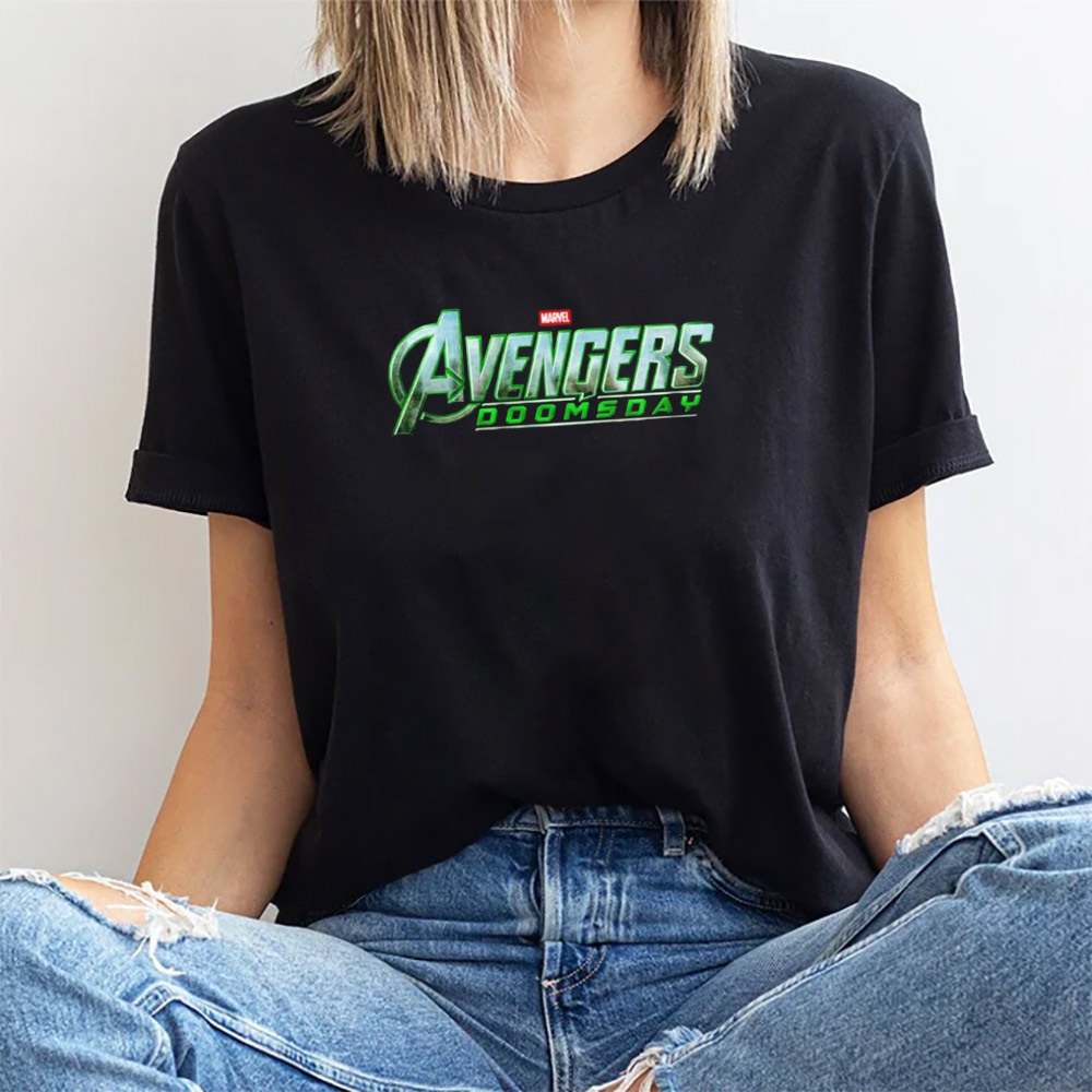 Marvel Avengers Doomsday Logo T-shirt Displayed on Model