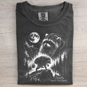 Moon Night Jimothy Raccoon Meme Comfort Colors Shirt 3