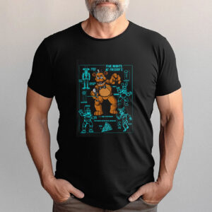 Five Nights at Freddy's FNAF Fazbear Character Specs Shirt 3