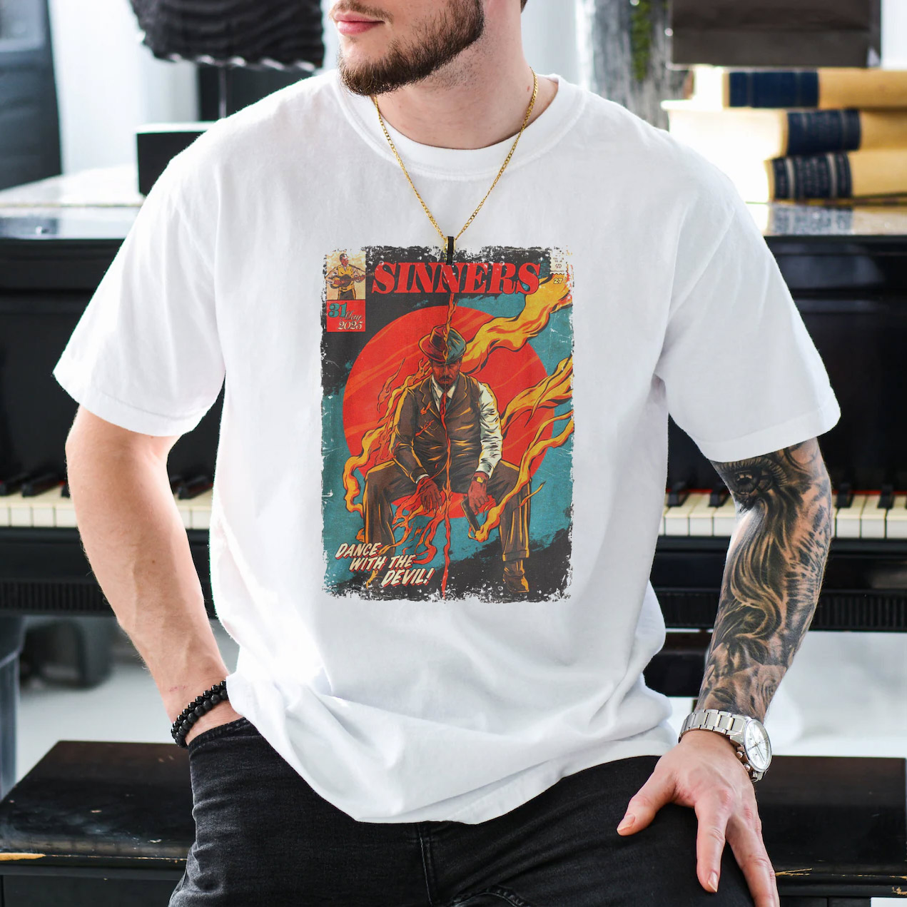 Dance With The Devil Retro Sinners Movie Comic Style Shirt