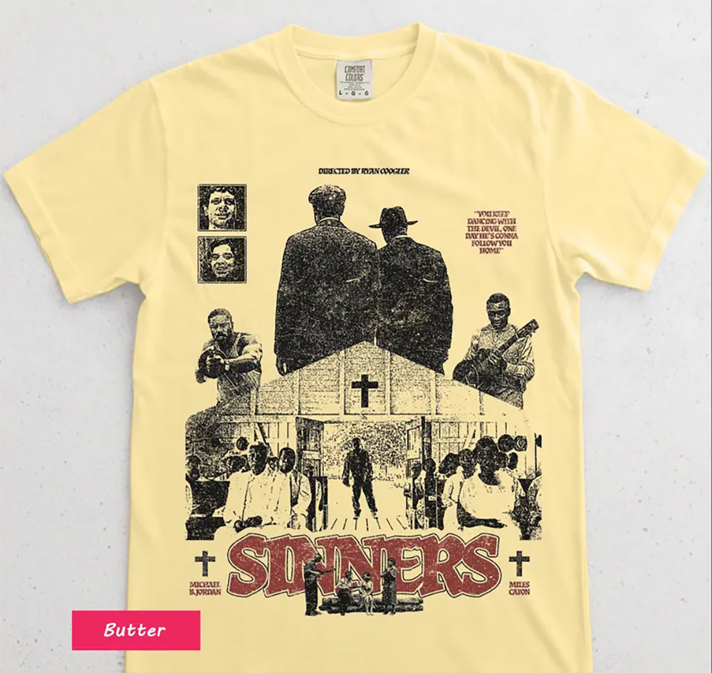 Retro Dark Horror Film Sinners Comfort Colors Shirt Retro Dark Horror Film Sinners Comfort Colors Shirt