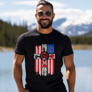 American Flag Cross Firefighter Shirt