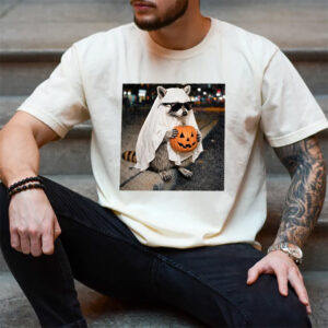 Ghost Raccoon Trick R Treat Halloween Comfort Colors Shirt
