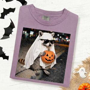 Ghost Raccoon Trick R Treat Halloween Comfort Colors Shirt