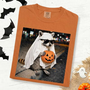 Ghost Raccoon trick r treat Halloween Comfort Colors Shirt 3